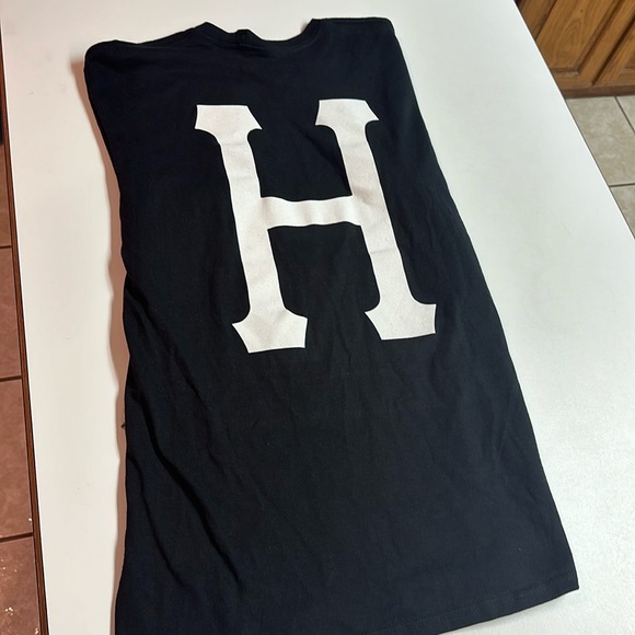 HUF Men’s essentials classic T-shirt black white short sleeve size M - Picture 3 of 3